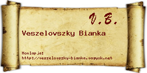 Veszelovszky Bianka névjegykártya